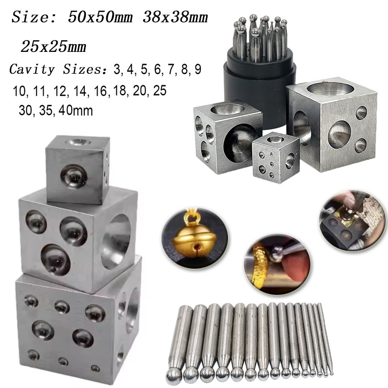 Jewelry Making Hammer - Dapping Block quadrato con cavità in