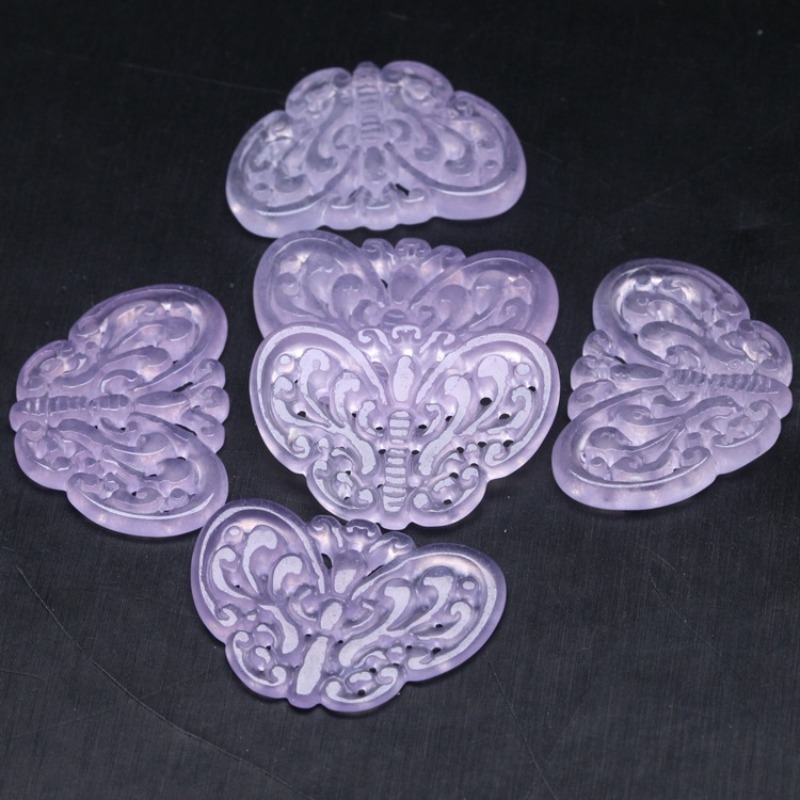 2 pezzi di giada viola natural - Jewelry Making Pendants recensione e prezzo