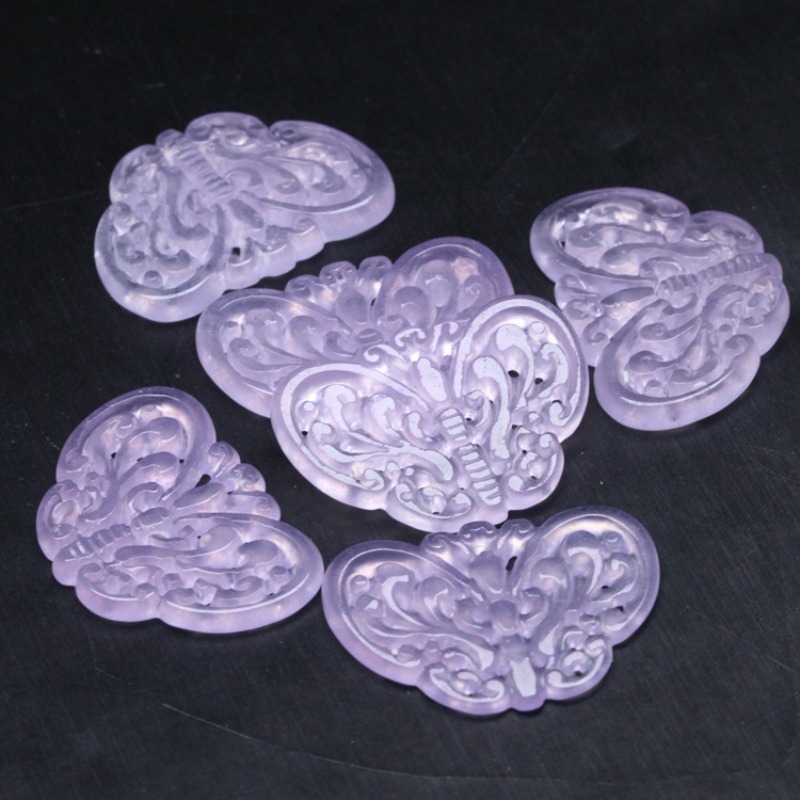 2 pezzi di giada viola natural - Jewelry Making Pendants recensione e prezzo
