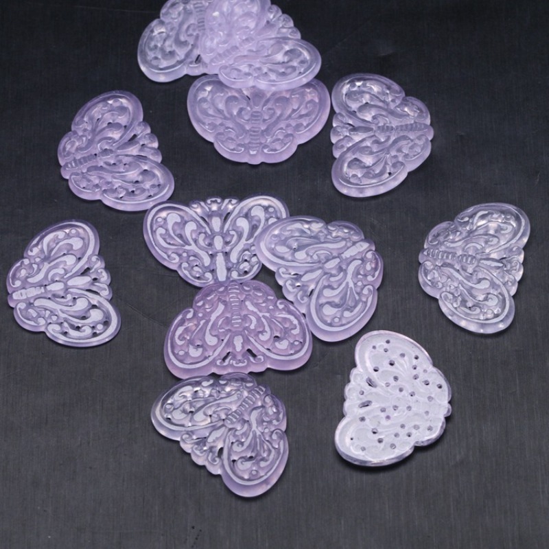 2 pezzi di giada viola natural - Jewelry Making Pendants recensione e prezzo